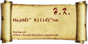 Hajdú Kiliána névjegykártya